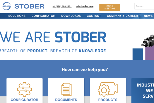 STOBER website homepage