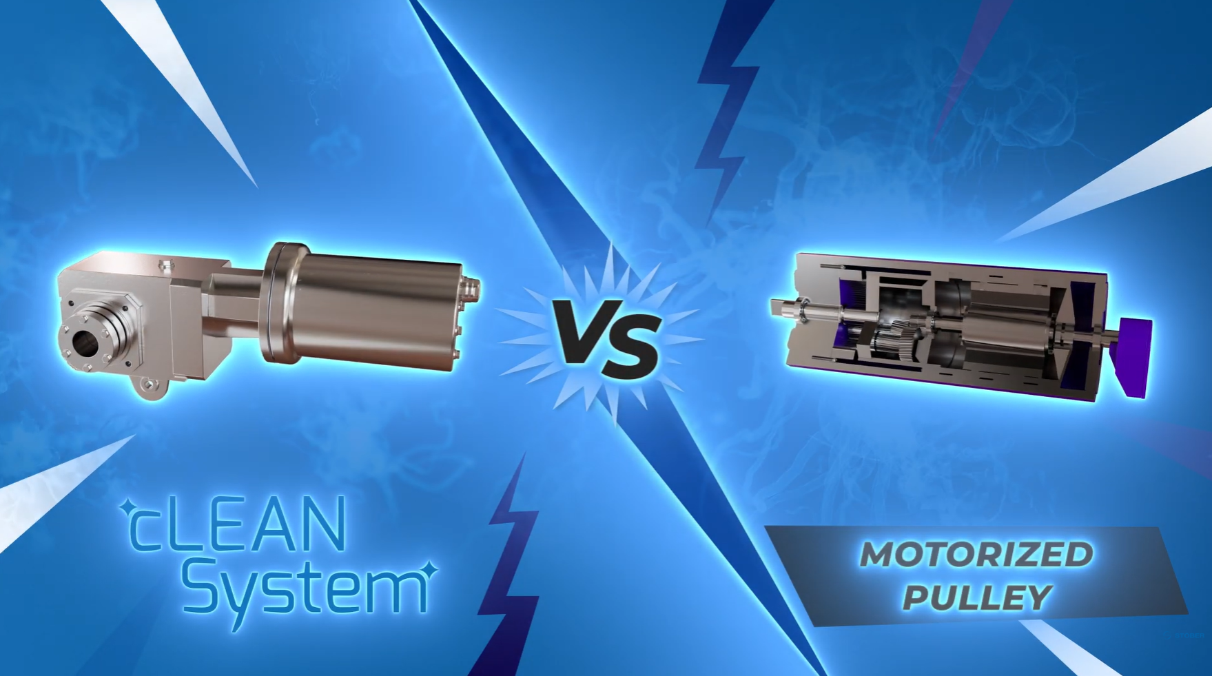 STOBER cLEAN System vs. motorized pulley