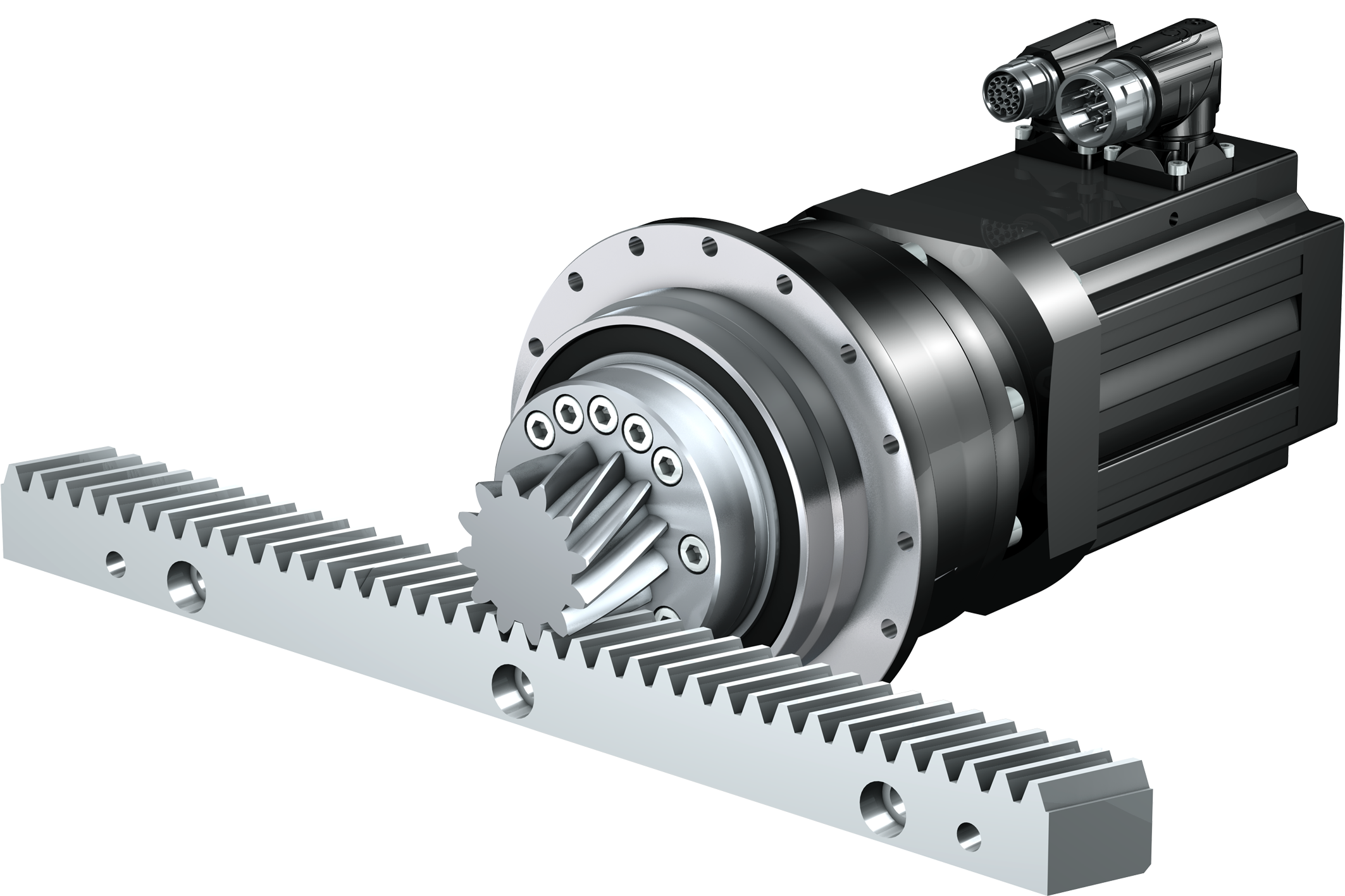 geared motor with ztr rack and pinion