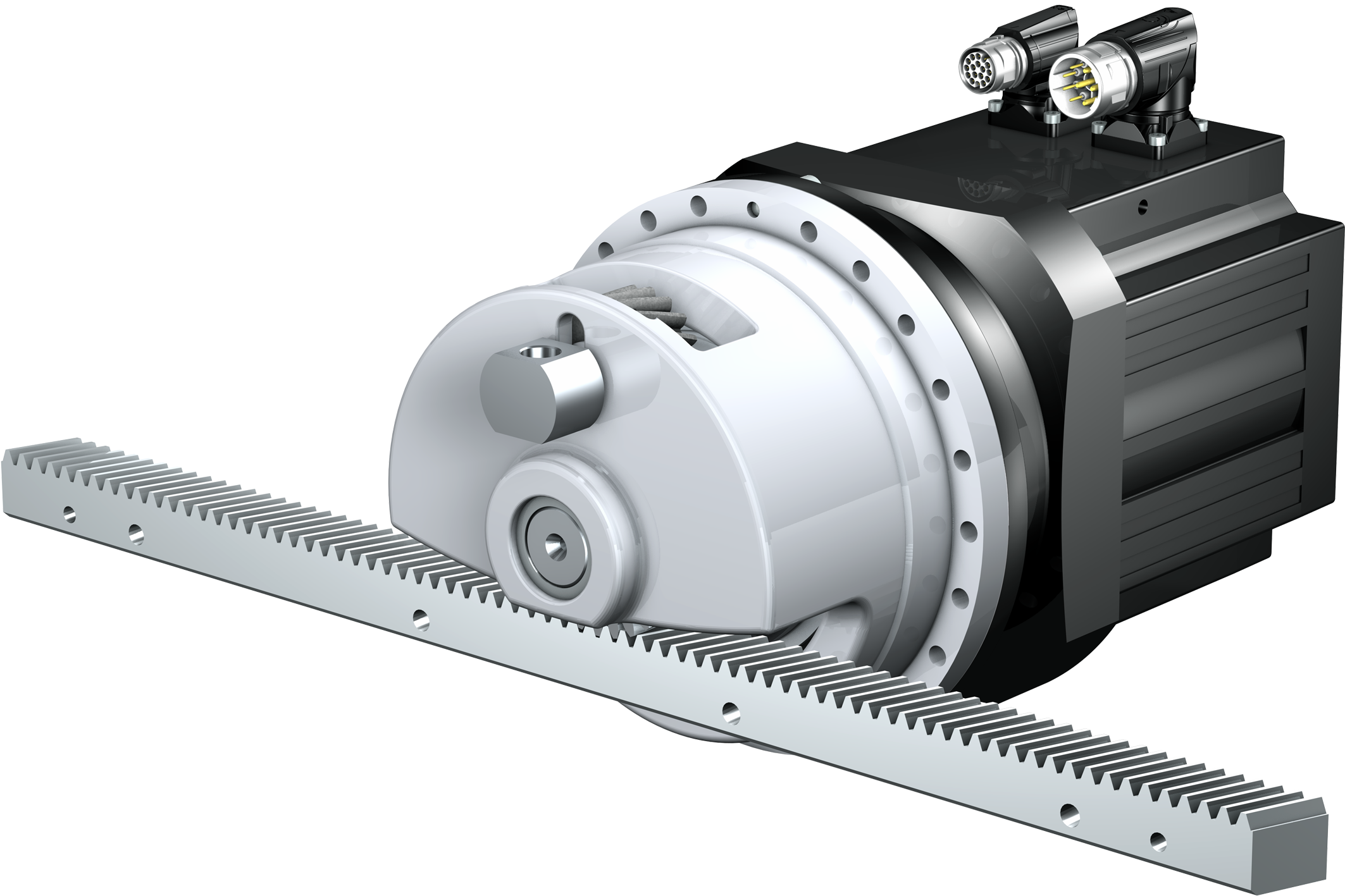 geared motor with ztrs rack and pinion