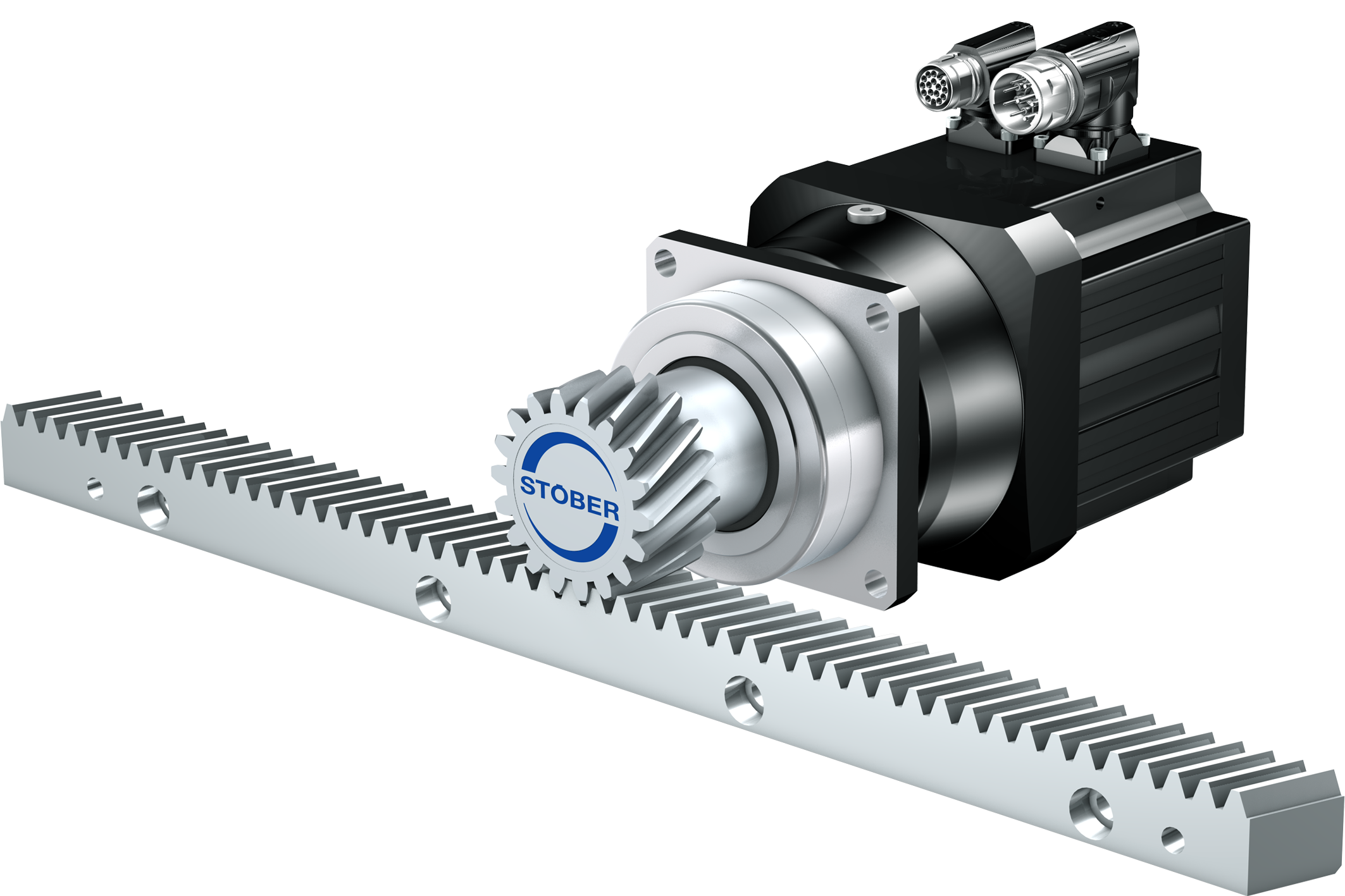 geared motor with zv rack and pinion